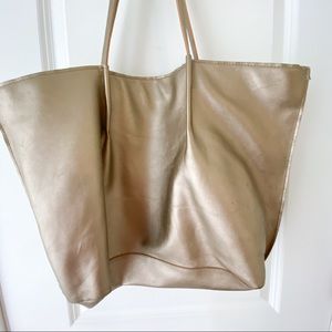 Gold Leather Tote Saks Fifth Ave, Saks 5th Ave